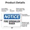 Signmission Fire Sprinkler Riser OSHA Notice Sign, Aluminum, 18in W x 12in L, 2PK OS-2PACK-NS-A-1218-L-12683 - alternate 6